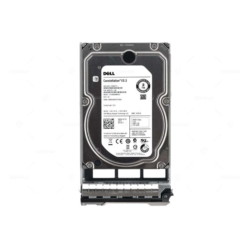 PCH77 DELL HARD DRIVE 2TB 7.2K 6G SATA 3.5 LFF 0PCH77, 9ZM175-136, ST2000NM0033